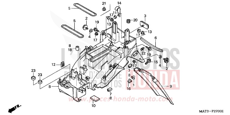 KOTFLUEGEL, HINTEN von Super Blackbird TITANIUM METALLIC (YR183) von 1998